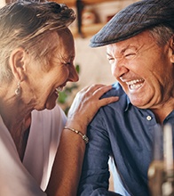 a couple laughing together