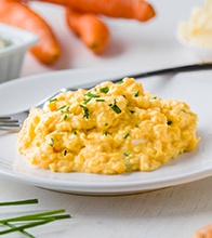 plate of scrambled eggs   