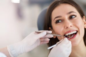 woman having dental exam